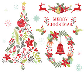 Floral Christmas Tree Ornament 