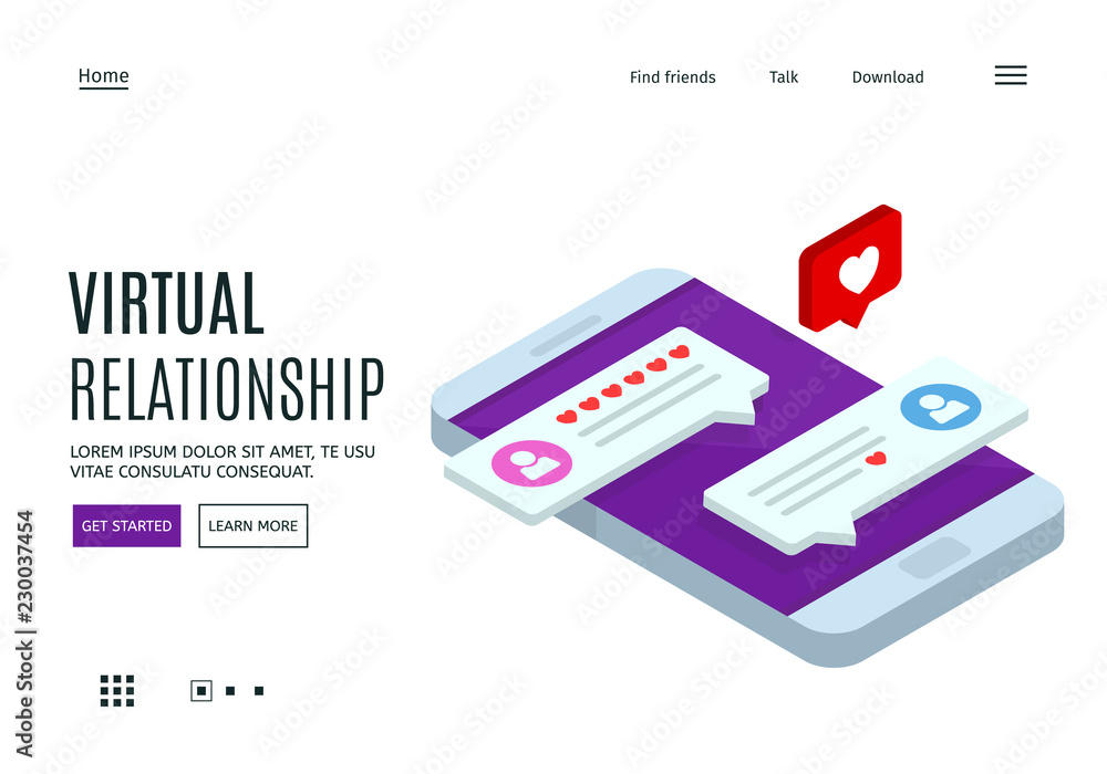 Aufkleber concept of virtual relationships. online dating and social networking. chatting on the internet. lan