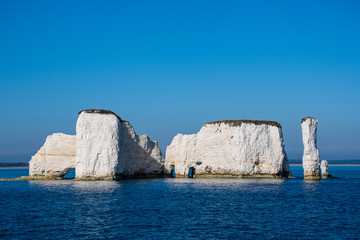 Old Harry rocks viewed from Boat