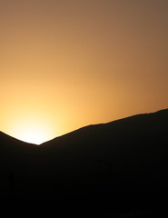 Sunset over mountains of Galicica National Park.