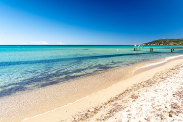 beautiful view on Pampelonne beach, Saint Tropez, French riviera, France  - 230040049