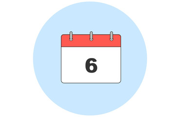 Simple vector calendar. Day 6. Every month.
