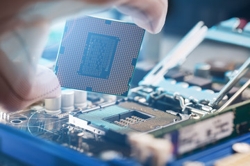Electronic engineer of computer technology. Maintenance computer cpu hardware upgrade of...