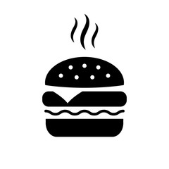 Hot delicious burger vector icon