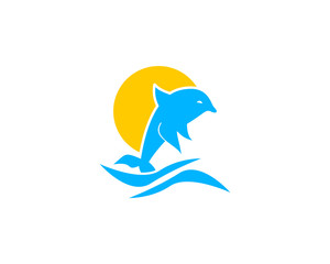 dolphin smart animal vector logo design inspiration for sanctuary, zoo, park, and other business related