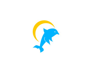dolphin smart animal vector logo design inspiration for sanctuary, zoo, park, and other business related