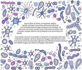 Bacteria cells set composition. Vector illustration.