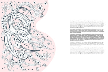 Flowers composition in doodle style. Vector ilustration.