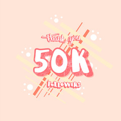 50k followers thank you. Vector social media template.