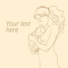 Happy woman holding her smiling infant