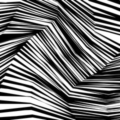Abstract Warped Black and White Lines Background