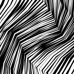 Abstract Warped Black and White Lines Background