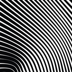 Abstract Warped Black and White Lines Background