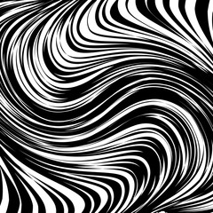 Abstract Warped Black and White Lines Background