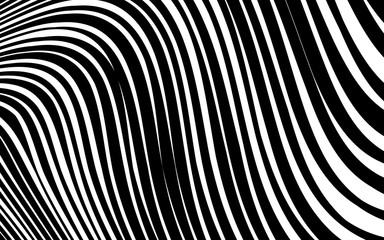 Abstract Warped Black and White Lines Background