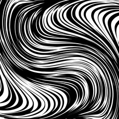 Abstract Warped Black and White Lines Background