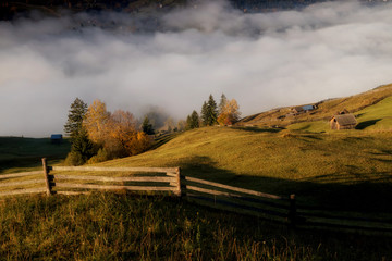 Beautiful autumn colors on the Romanian hills.  Colourful autumn landscape