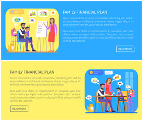 Family Financial Plan Web Page Vector Illustration