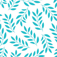 Fototapeta na wymiar Floral seamless pattern with branches and leaves. Vector illustration.