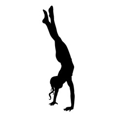 girl gymnast silhouette on white background vector