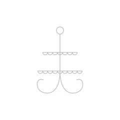 Vector illustration. cake stand on white background. Dish for cakes material design object.