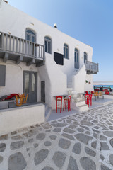 Naoussa village houses - Cyclades island - Paros - Greece