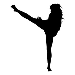 girl gymnast silhouette on white background vector