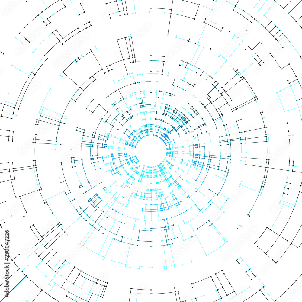 Poster connecting lines and dots on white background. abstract network connection design concept. technolog