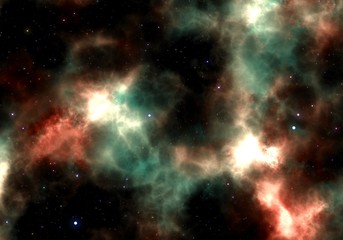 Obraz na płótnie Canvas Starry Nebula Colorful Outer Space background illustration