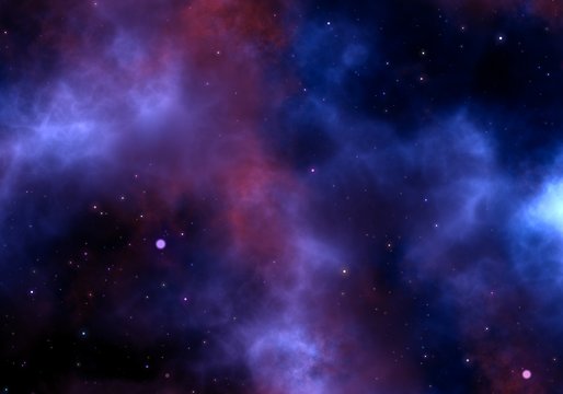 Starry Nebula Colorful Outer Space background illustration © max79im