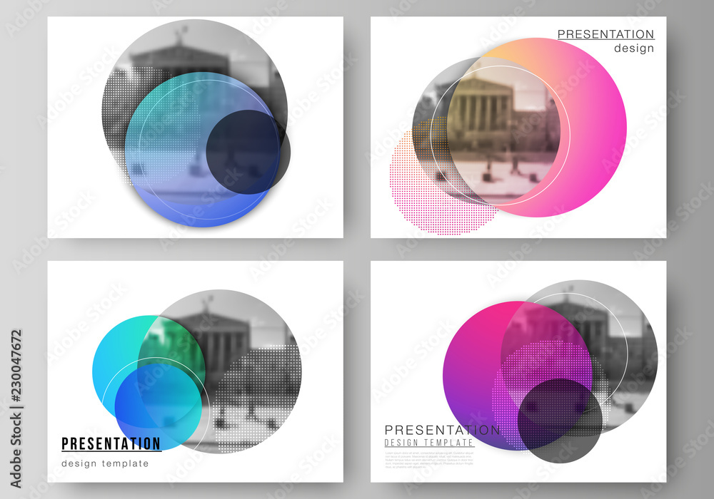 Poster the minimalistic abstract vector illustration of the editable layout of the presentation slides desi