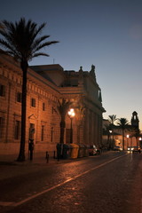 Fototapeta na wymiar Night view in the ancient sea town of Cadiz