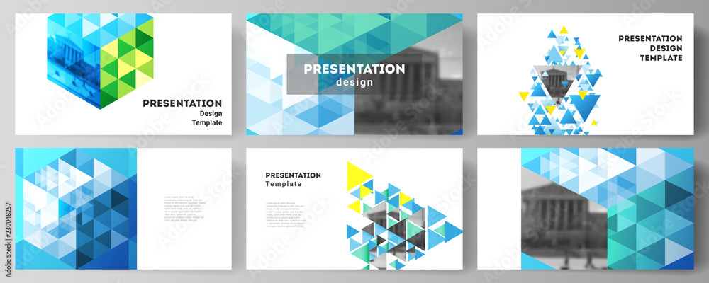 Poster the minimalistic abstract vector illustration of the editable layout of the presentation slides desi