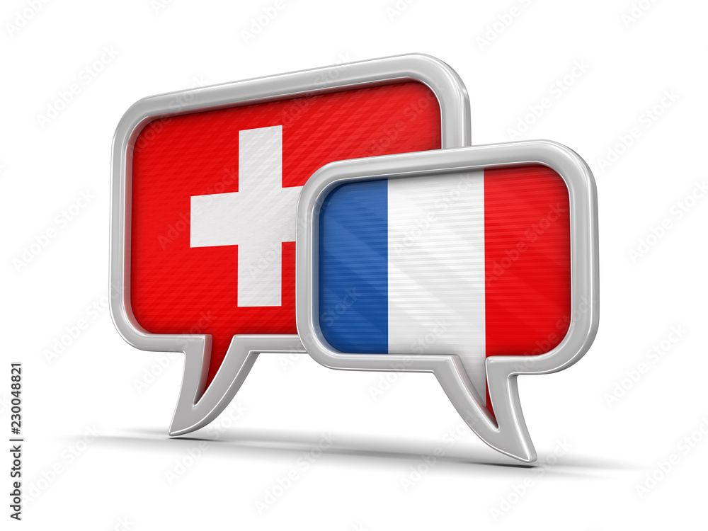 Poster speech bubbles with flags. image with clipping path