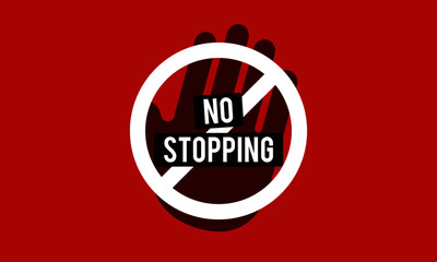 No Stopping Allowed Vector Sign 