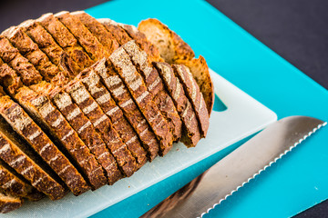 Catalan traditional bread sliced.
