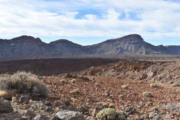 Hiking trail to the big famous volcano Pico del Teide in Tenerife, Europe