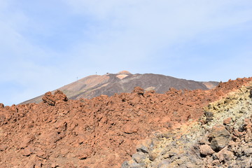 Hiking trail to the big famous volcano Pico del Teide in Tenerife, Europe