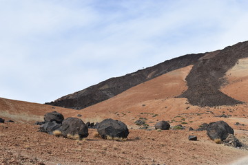 Hiking trail to the big famous volcano Pico del Teide in Tenerife, Europe