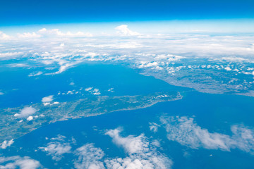 Fototapeta na wymiar 飛行機からの風景　淡路島