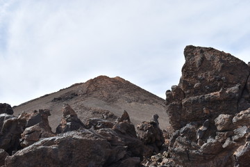 Hiking trail to the big famous volcano Pico del Teide in Tenerife, Europe