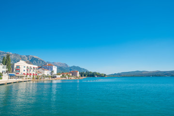 Naklejka na ściany i meble Montenegro. Embankment of Tivat city.