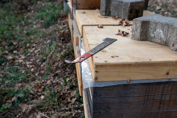 Imker beim Kontrollieren seiner Bienenvölker
