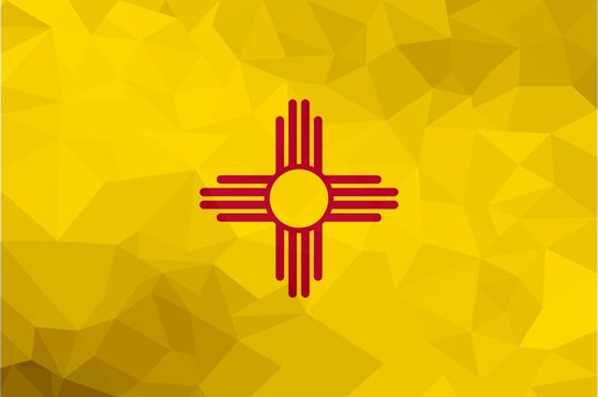 New Mexico polygonal flag. Mosaic modern background. Geometric design