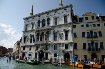 Scenic architecture along the Grand Canal at Dorsoduro, Venice