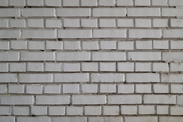 Close up of modern white brick wall or brickwork, texture for background