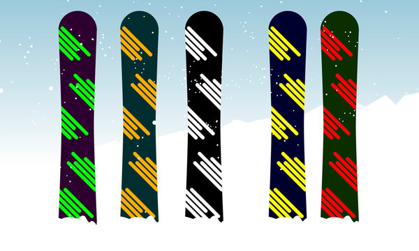 Snowboards as winter equipment