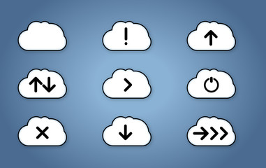 Cloud data technology icons pack
