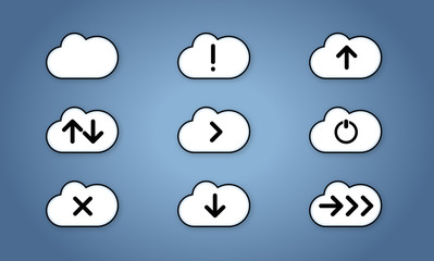 Cloud data technology icons pack