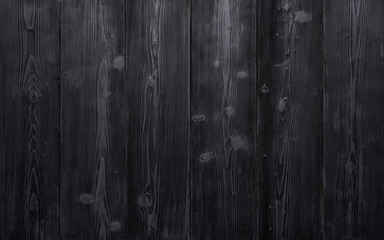 Background of old vintage black wooden boards. Strongly worn and scratched.